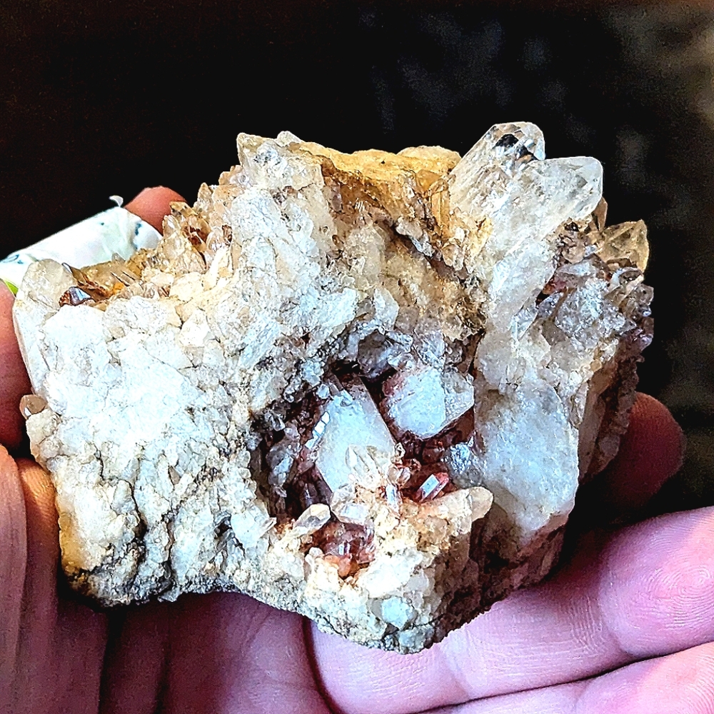 ❤️✨🌟Natural Clear/Strawberry Quartz Crystal Specimen 9.8oz with Matrix Stunning